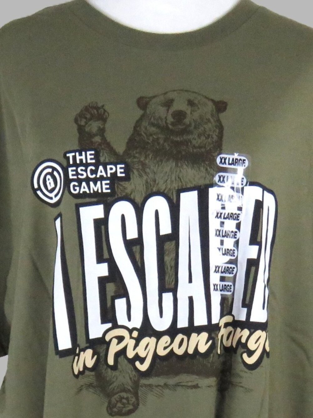 NWT Green Short-Sleeve T-Shirt "The Escape Game Pigeon Forge" Size XXL (C1934)